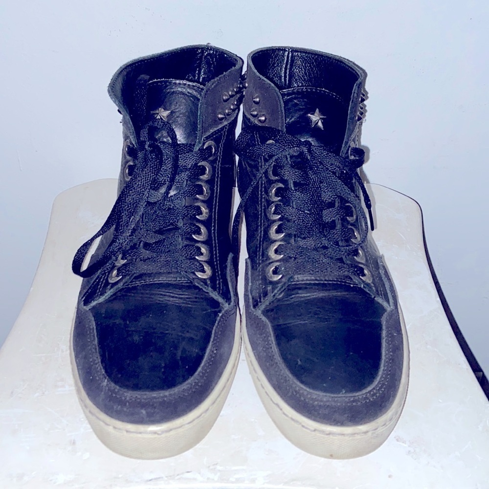Henne Italia Premium Designer Sneakers Leather/Suede Black Eu42 Us9 Men’s